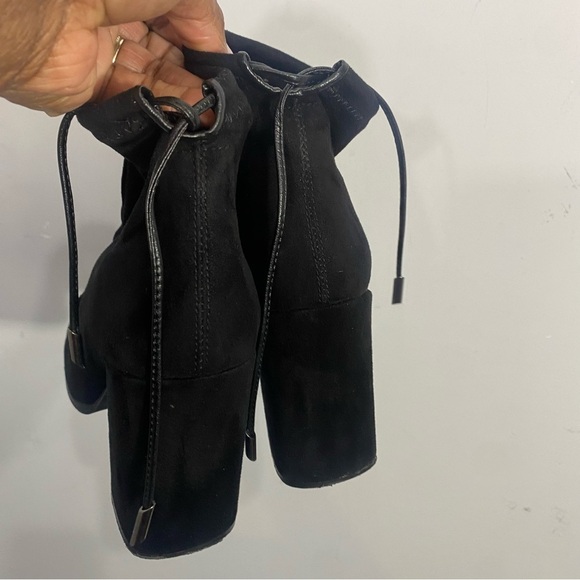 The Shoe Box Nanda Black Suede Bootie Block Heel - Picture 8 of 12